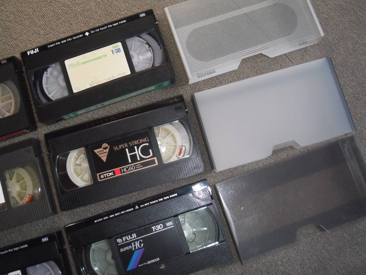 ビデオテープ中古6本セットでTDK、VICTOR 、FUJI　VHS30～60音楽用テープなど中古です。_画像1