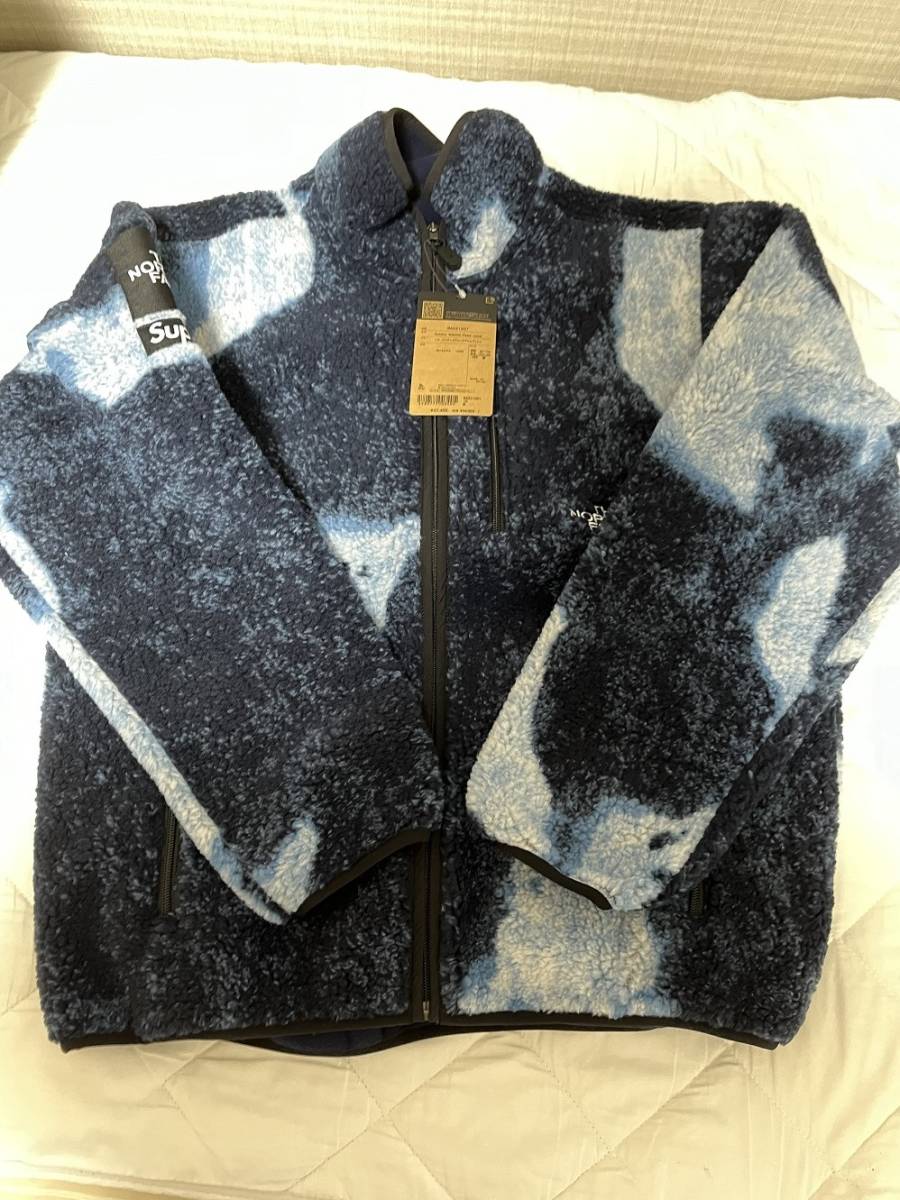 即決☆新品 国内正規品 21FW Supreme The North Face Bleached Denim Print Fleece Jacket M シュプリーム ノースフェイス☆_画像5