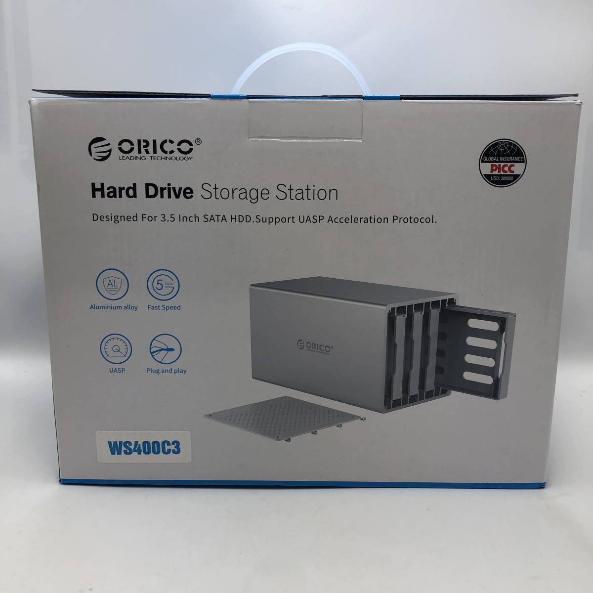 【ジャンク】ORICO 3.5インチ HDDケース Type-C接続 WS400C3（HDD含めず）/Y12567-V2_画像1