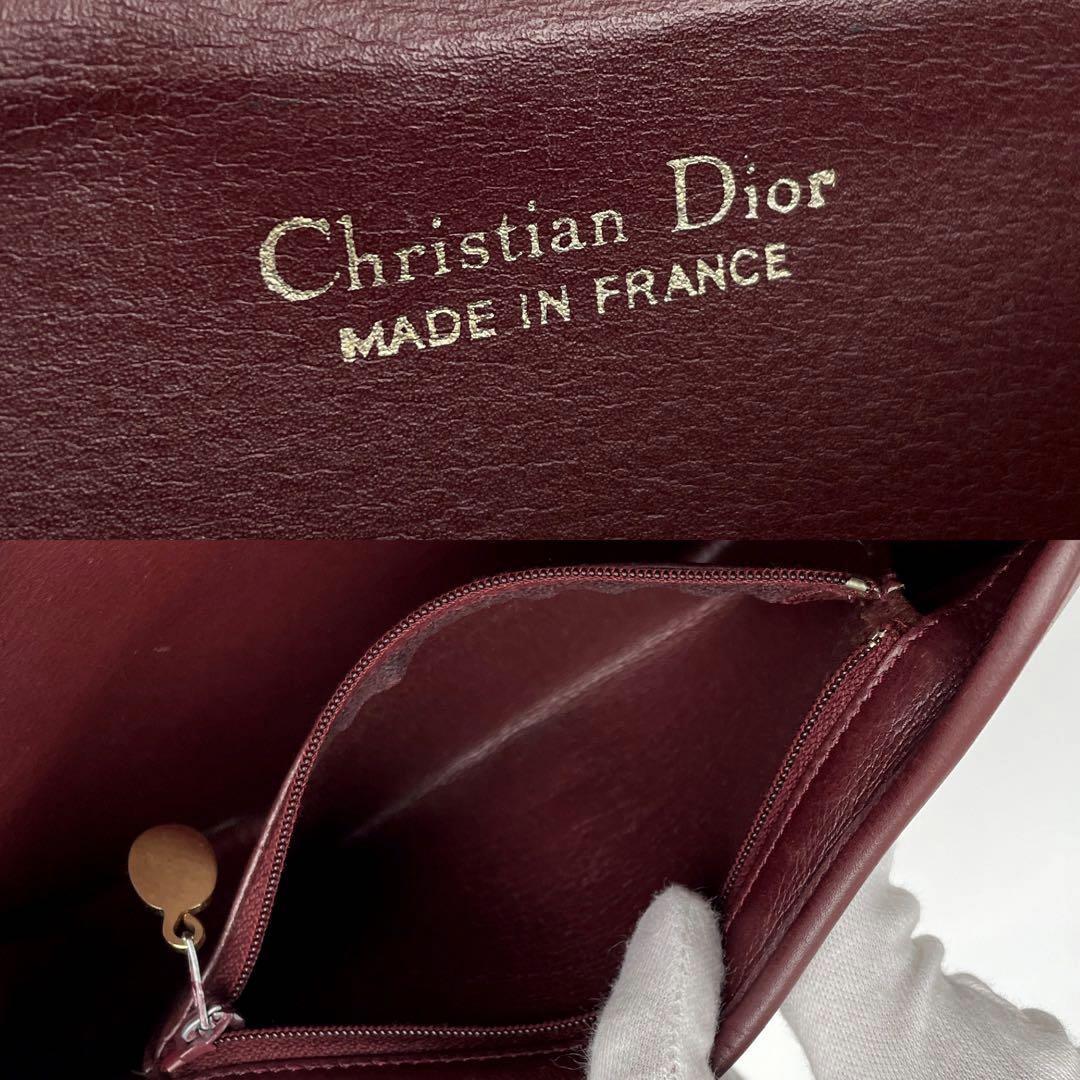 極美品■Christian Dior ディオール ショルダーバッグ トロッター ゴールド金具 肩掛け 斜め掛け クロスボディ 革 レザー ボルドー ※希少_画像9