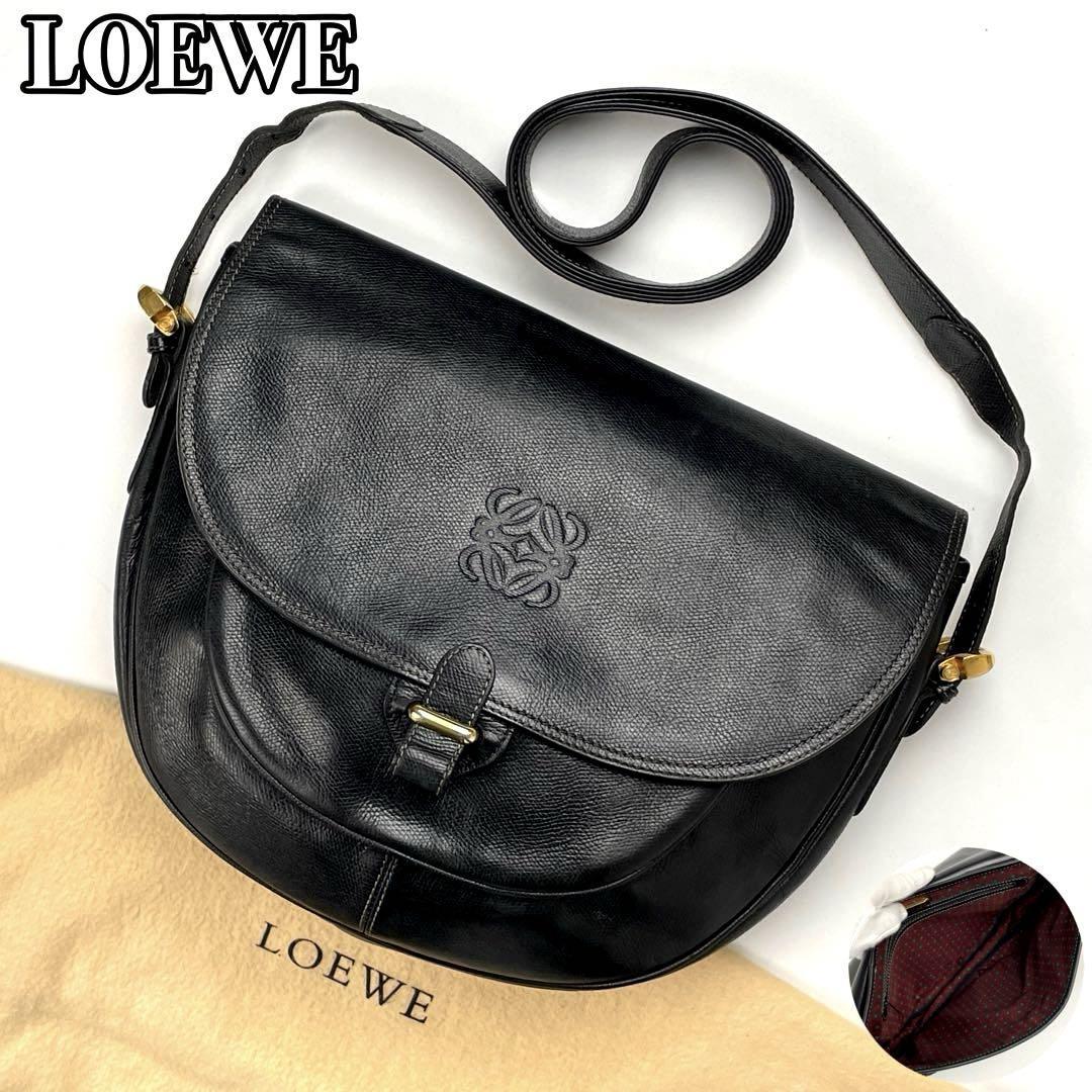 極美品】LOEWE ロエベ ショルダーバッグ アナグラム 裏地総柄 ゴールド