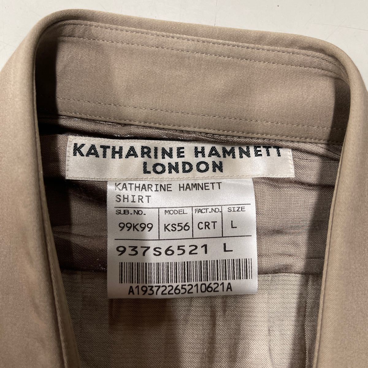 KATHARINE HAMNETT LONDON キャサリンハムネットロンドン Lサイズ メンズ レーヨン 長袖シャツ 日本製 MADE IN JAPAN _画像3