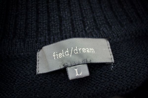 ◆Field Dream◆羊毛針織外套◆前開襟黑色黑色秋冬L尺寸 原文:◆ フィールドドリーム ◆ウールニットジャケット◆　オンワード　カーディガン　黒　ブラック　秋冬　Lサイズ