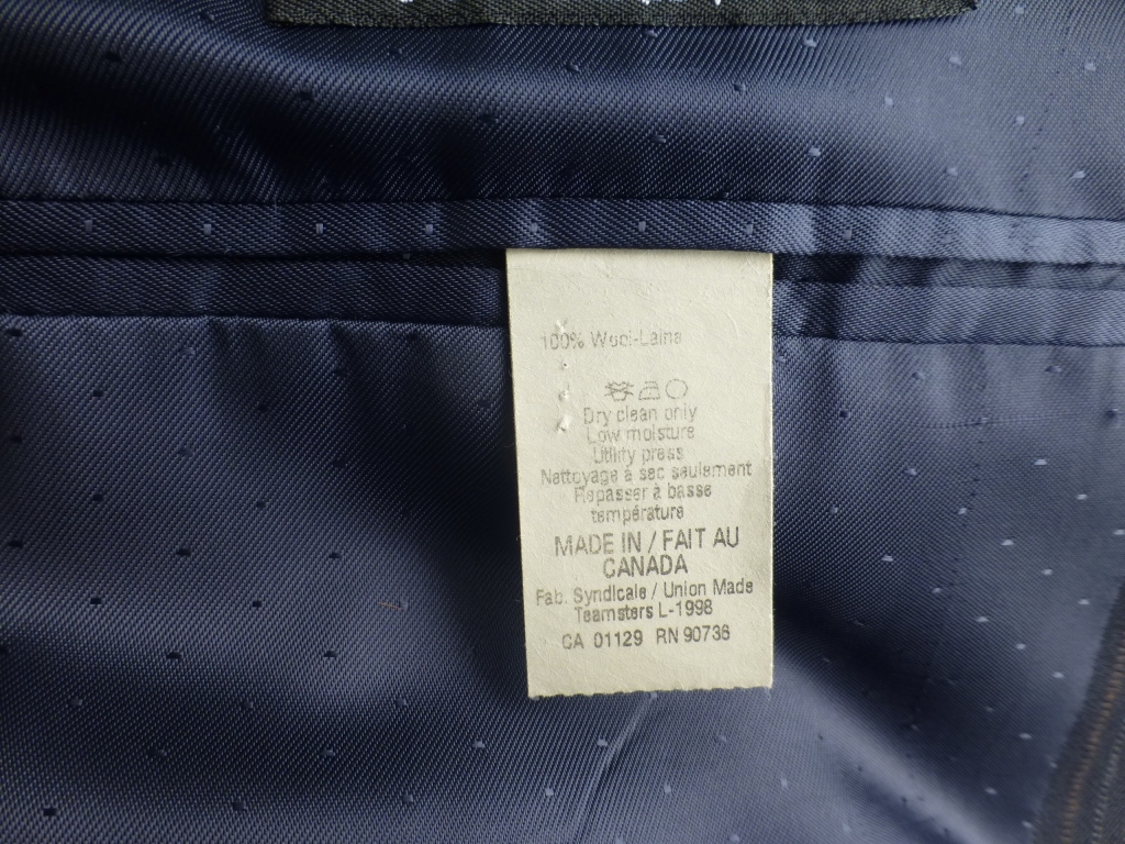 ◆CALVIN KLEIN CK スーツ 46R W98 美品 紺ストライプ キングサイズ カルバンクライン_画像4