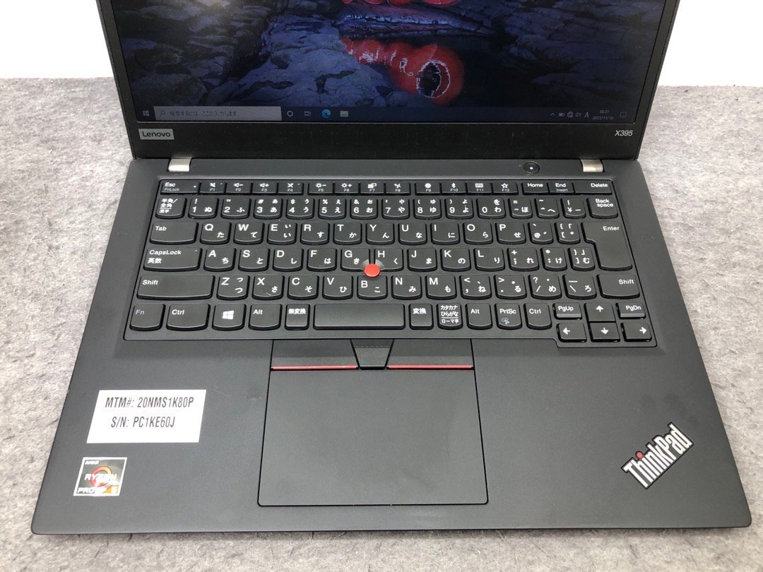 【Lenovo】ThinkPad X395 20NMS1K80P Ryzen 5 PRO 3500U w 8GB SSD256GB NVMe WEBカメラ Windows10Pro 13.3inch 中古ノートPC_画像3