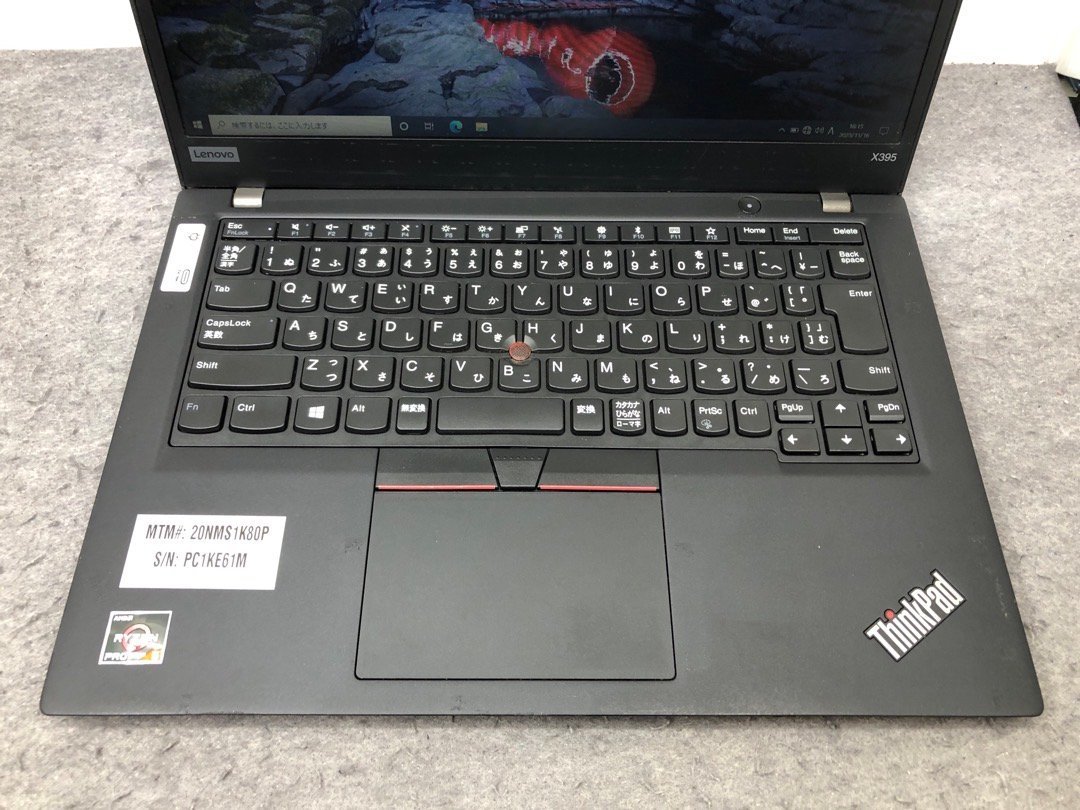 【Lenovo】ThinkPad X395 20NMS1K80P Ryzen 5 PRO 3500U w 8GB SSD256GB NVMe WEBカメラ Windows10Pro 13.3inch 中古ノートPC_画像2