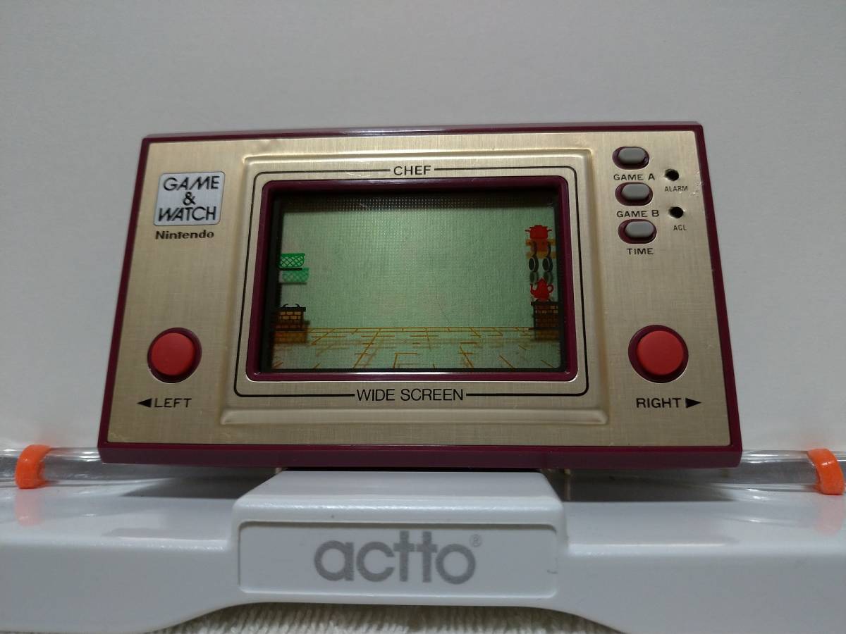 【外箱レア】任天堂ゲームウォッチ　シェフ　箱説付★Nintendo GAME&WATCH CHEF FP-24_画像2