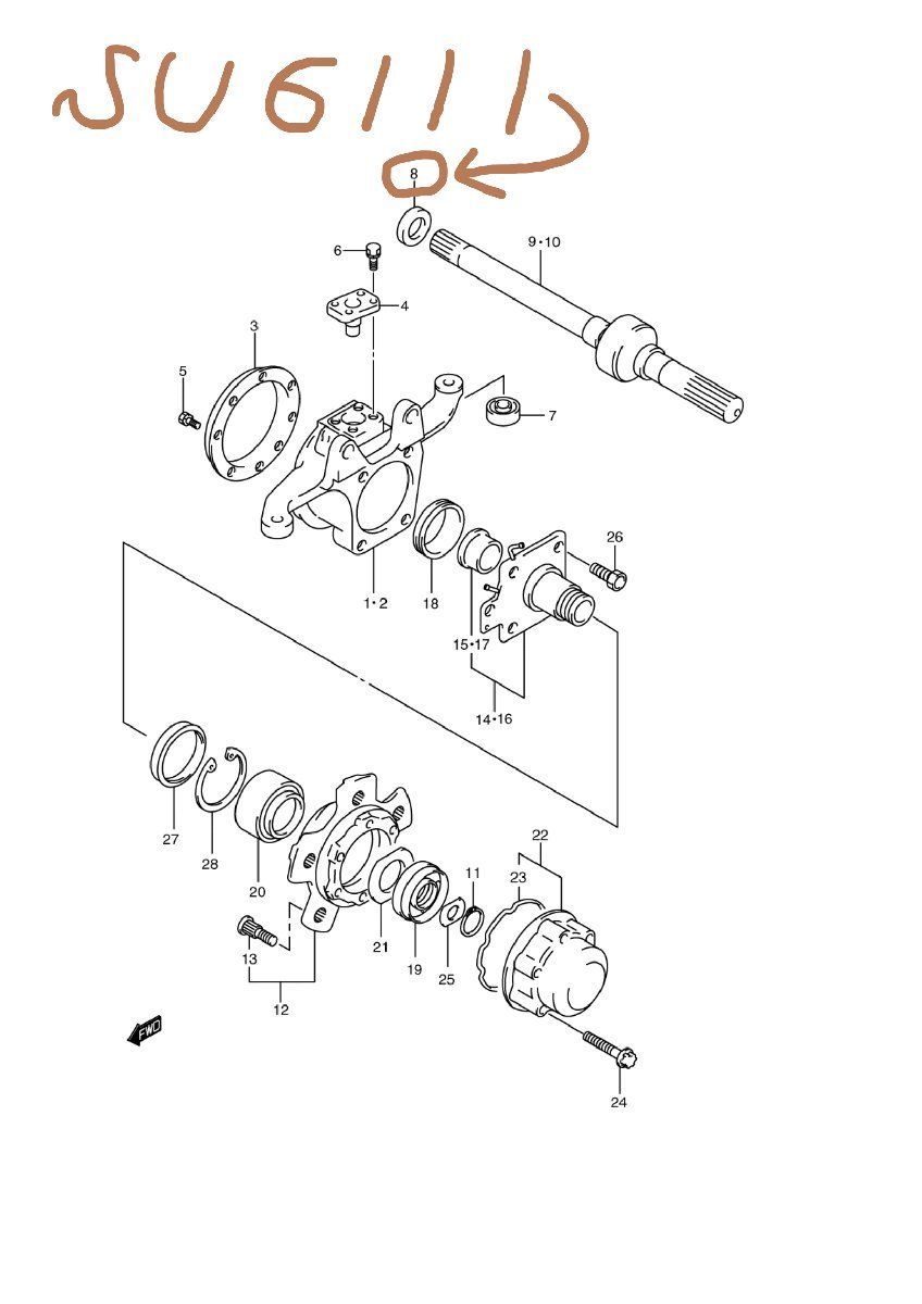 スズキ ジムニー JB23W SUZUKI JIMNY / KOYO コーヨー フロントシャフトオイルシール SU6111(09283-26016相当) 2ケ 両輪分_画像2