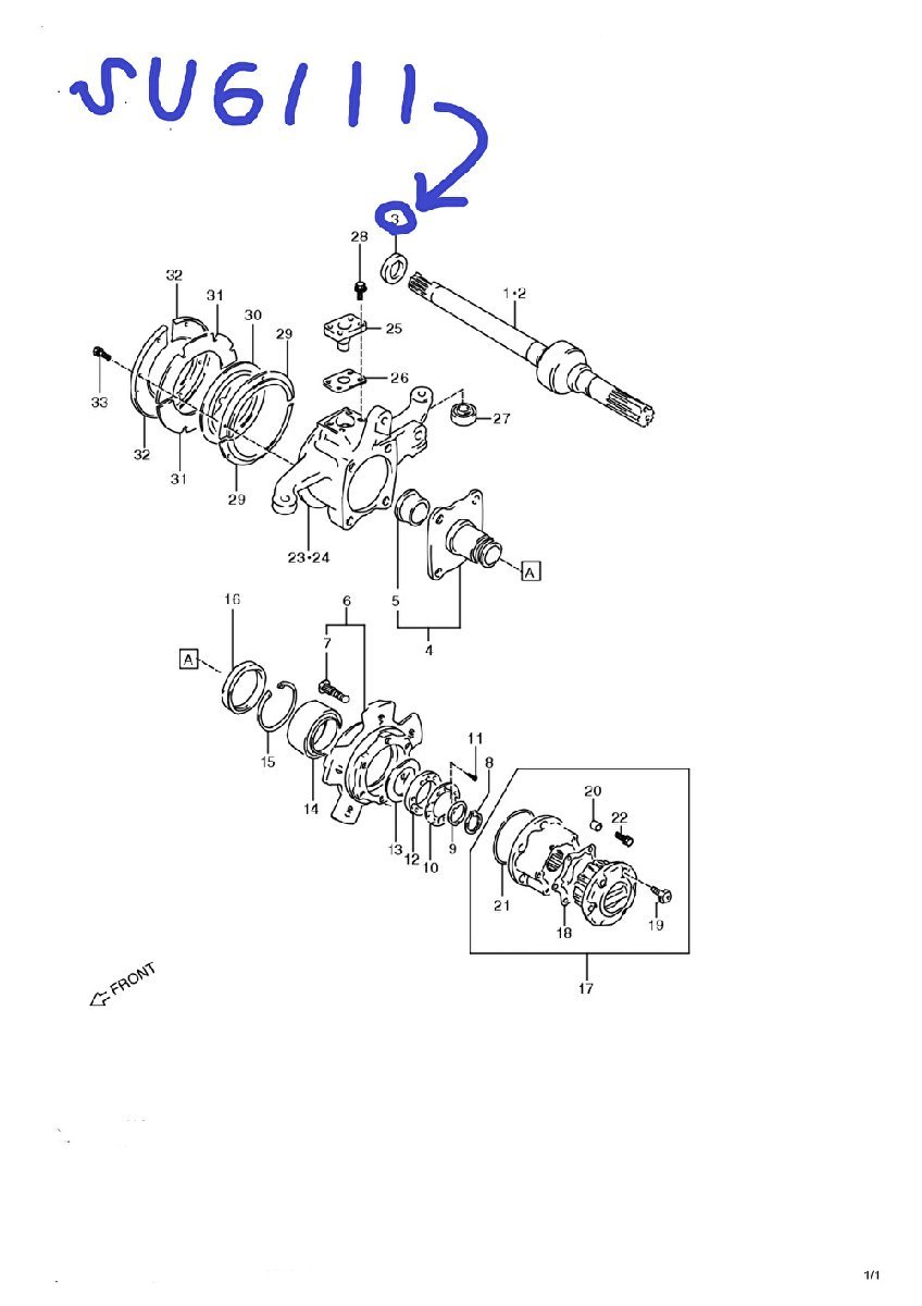 スズキ ジムニー JA22W SUZUKI JIMNY / KOYO コーヨー フロントシャフトオイルシール SU6111(09283-26016相当) １ケ(片輪分)_画像2