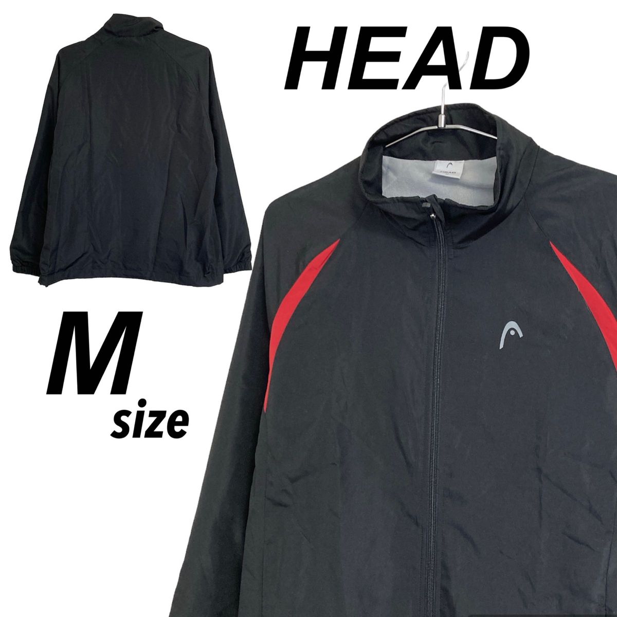 HEAD ヘッド メンズ ジップジャケット ウェア M スポーツ インドブレーカー ブラック系 (p90)