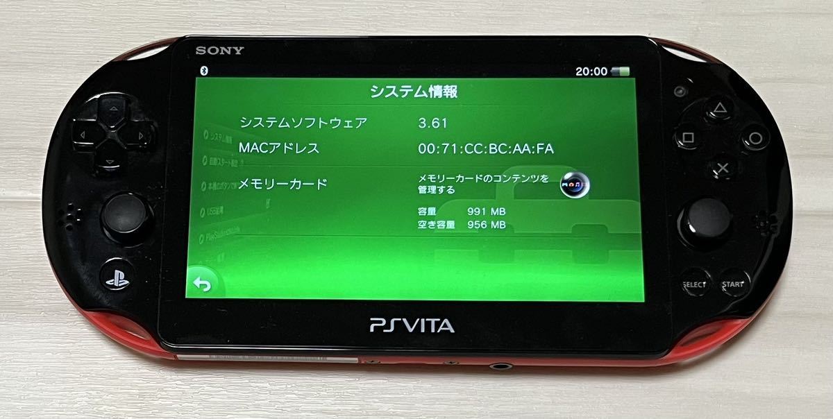 SONY PlayStation Vita PS Vita PCH-2000 本体のみ　ブラック　レッド_画像1