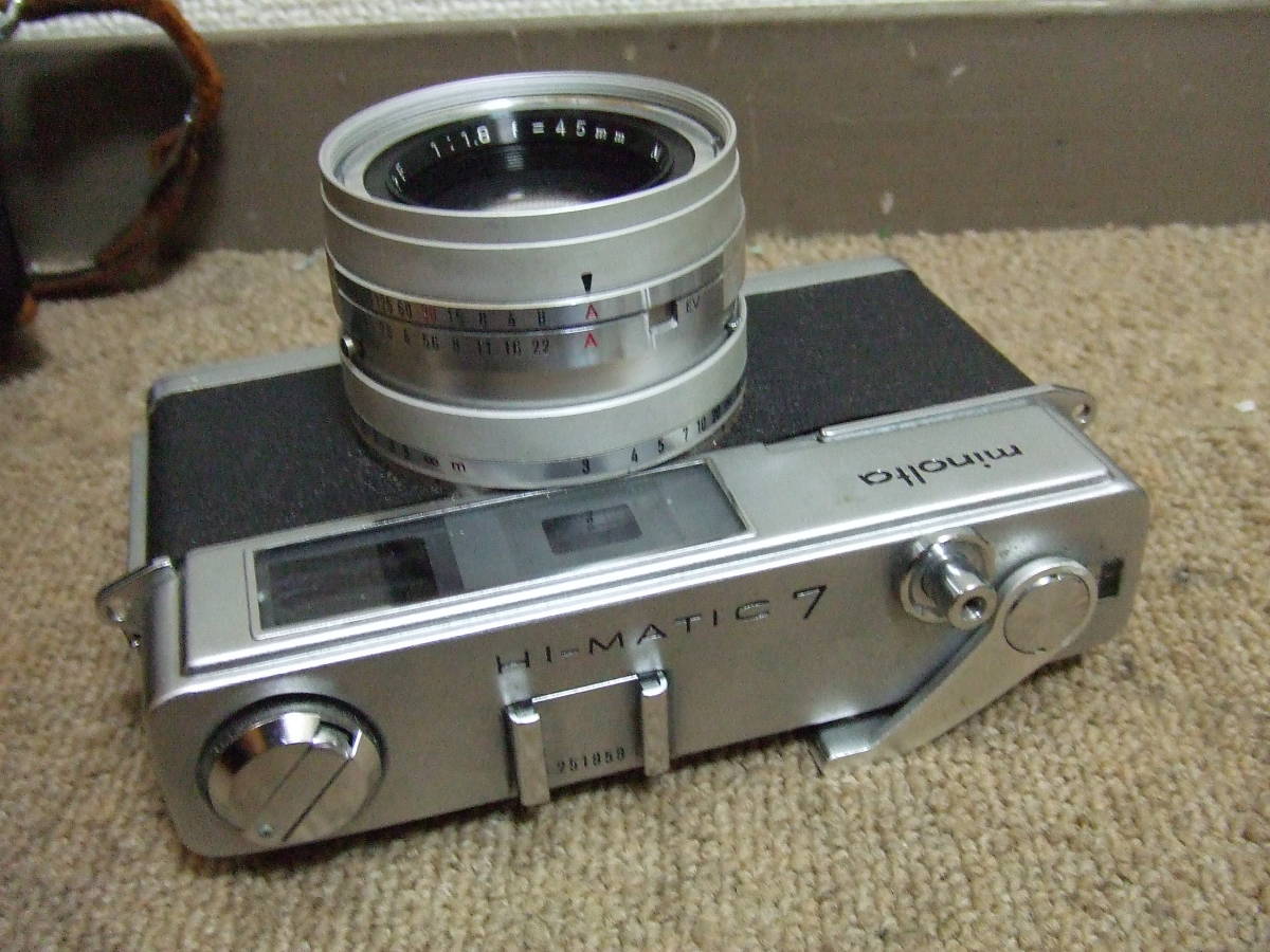 f686 MINOLTA HI-MATIC 7 ROKKOR-PF 1：1.8 f=45mm カメラ 中古　ミノルタ 未確認　ジャンク_画像5