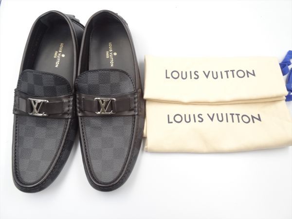 【正規品】13184De 1円 Louis Vuitton ヴィトン 1A4OI9 ダミエグラフィット ホッケンハイム・ライン ローファー サイズ7 26cm_画像2