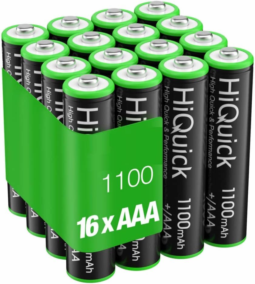 単4形充電池16本 HiQuick 単4電池 充電式 16本セット ニッケル水素電池 1100mAh単4充電池 約1200回循環充_画像1
