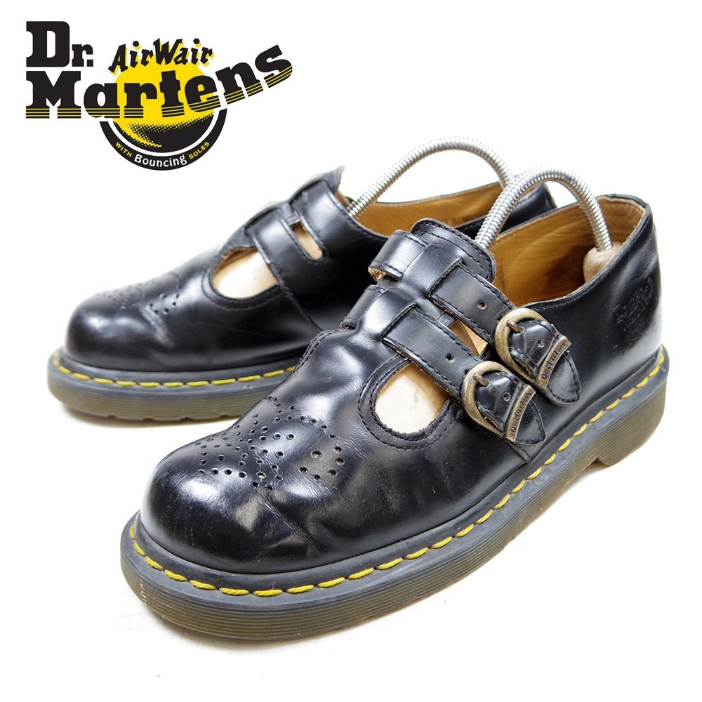 UK6　25cm相当　Dr.Martens　MARY JANE　ドクターマーチン　メリージェーン　革靴　ローファー　ブラック　黒/U9345_画像1