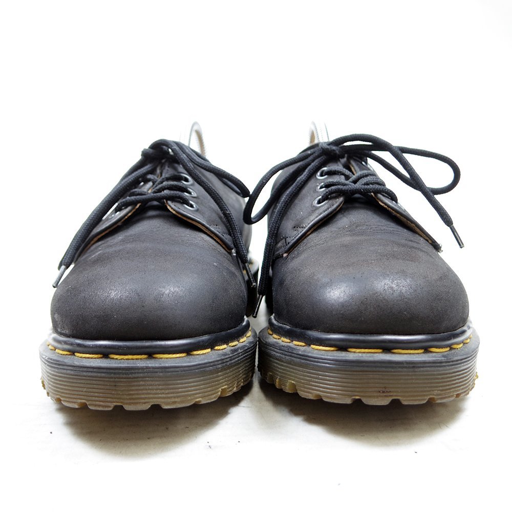 英国製　UK6　25cm相当　Dr.Martens　ドクターマーチン　4ホール　ダイヤモンドソール　イングランド製　イエローステッチ　ブラック/U9362_画像3