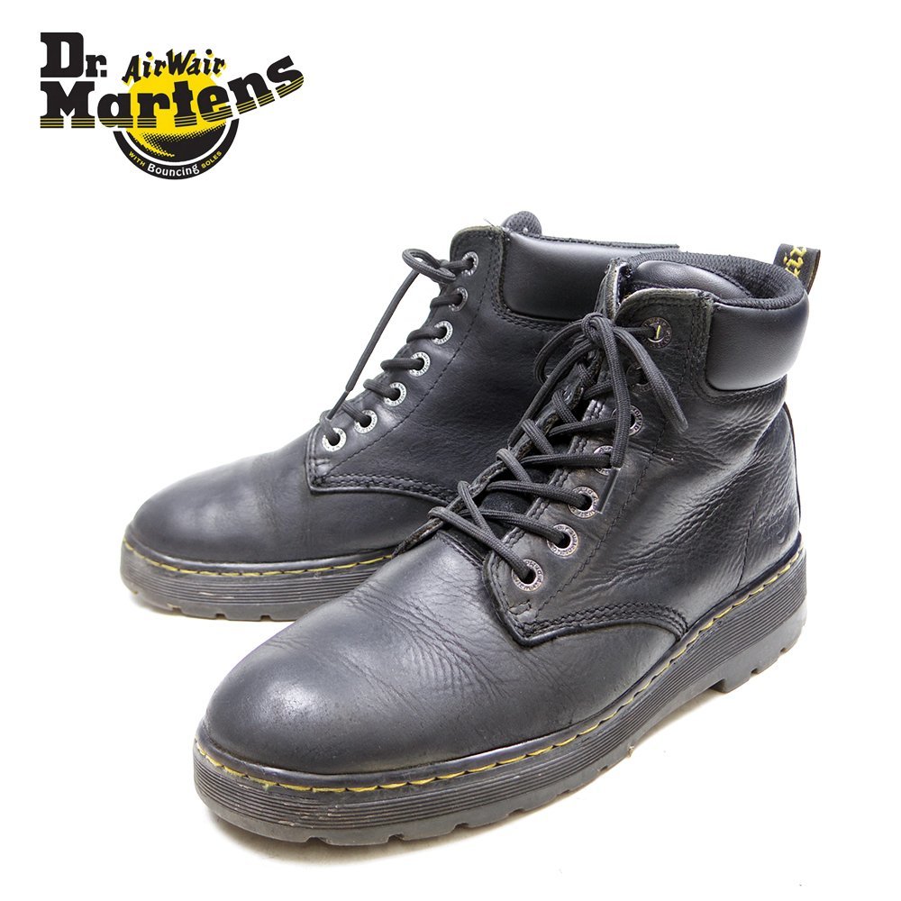 UK8　27cm相当　Dr.Martens　ドクターマーチン　インダストリアル　ワークブーツ　編み上げ　7ホール　ブラック　黒/U9391_画像1