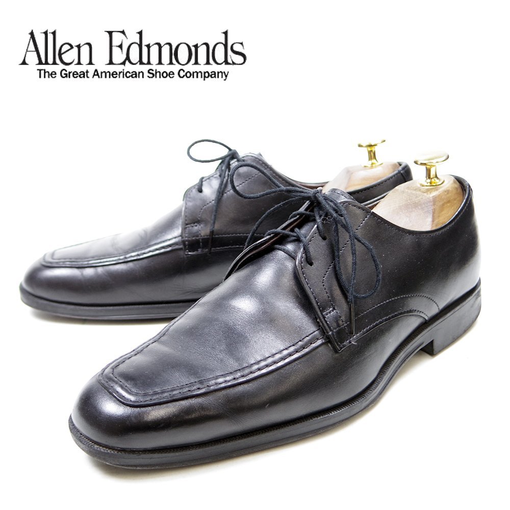 USA製　7D表記　Allen Edmonds　Tribeca　アレンエドモンズ　トライベッカ　スクエアトゥ　ドレスシューズ　Uチップ　外羽根　黒/U9512