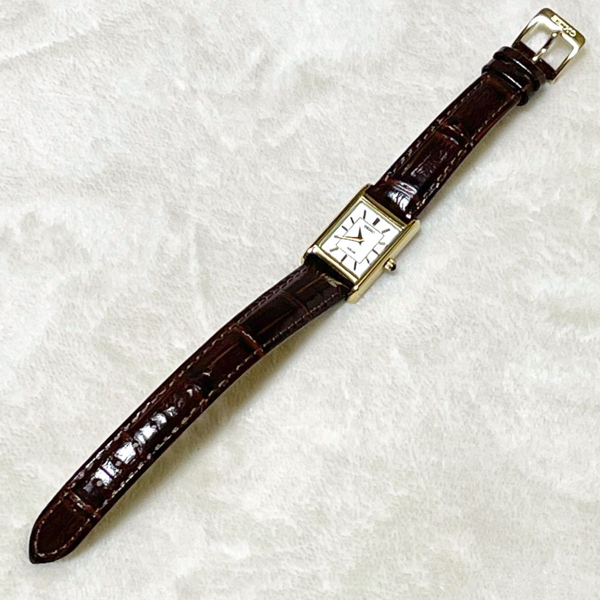 極美品 箱付き 稼動 SEIKO SOLAR SUP252 レクタンギュラー 極美品 箱付き 稼動 SEIKO SOLAR SUP252 レクタンギュラー