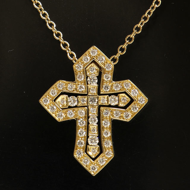 ( новый товар с отделкой ) Damiani DAMIANI bell Epo k Crown diamond колье Cross K18 YG × diamond 20079804 2022 год сертификат 8821