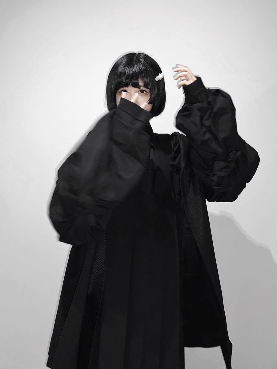 2021aw コムデギャルソン comme des garons 立体ボリュームリボン装飾袖 ロングトレンチコート_画像3