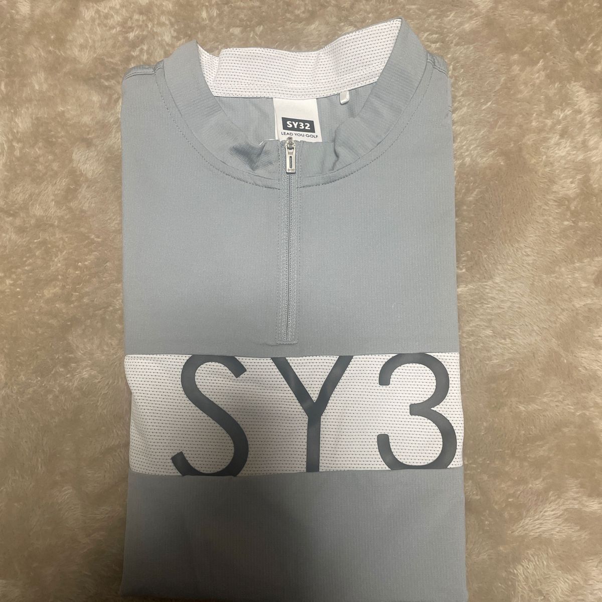 SY32 by SWEET YEARS 半袖 ハーフジップ モックネック シャツ
