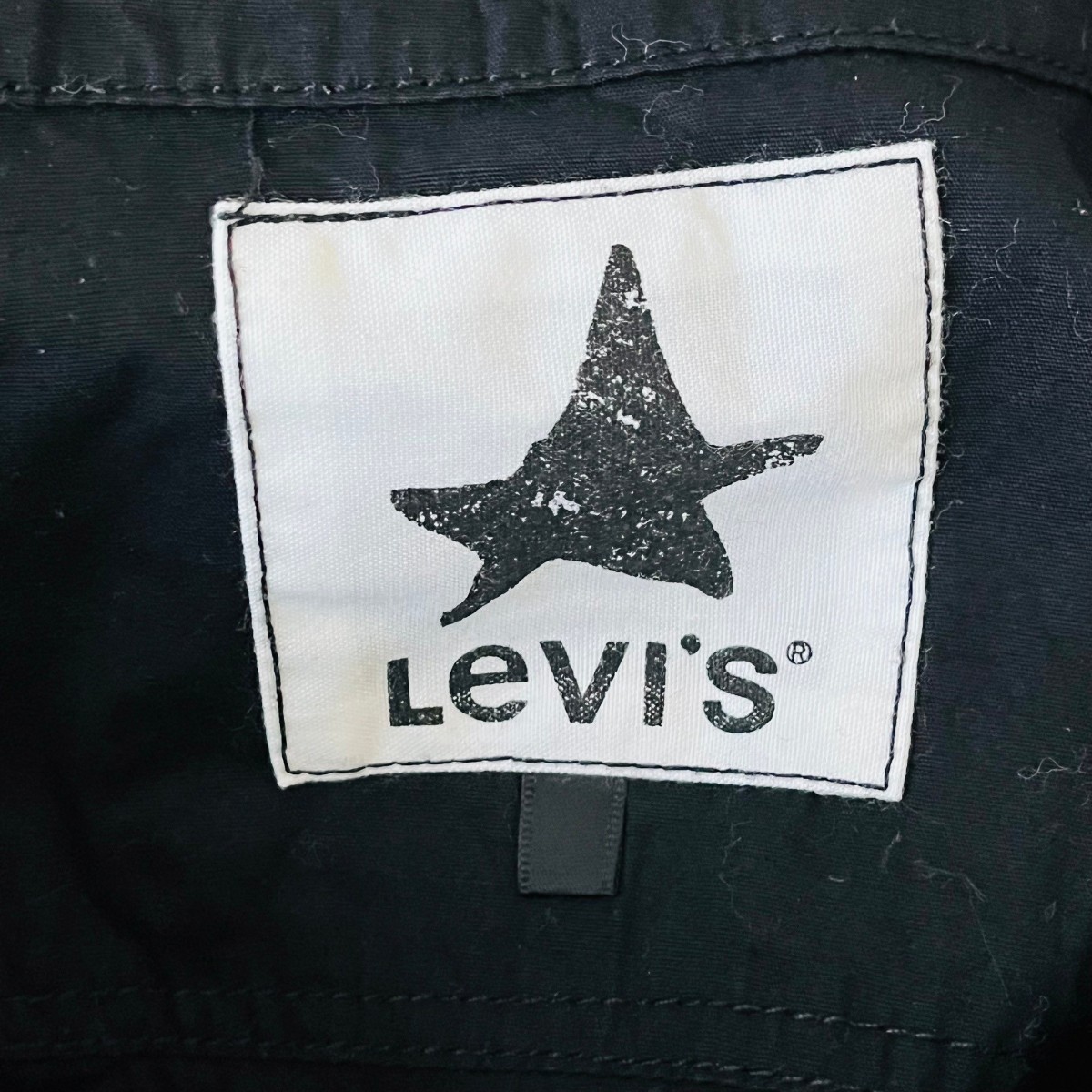  F8762cL Levi's リーバイス サイズ160cm キッズ 長袖シャツ ワークシャツ ブラック 黒 子供服 アメカジ ミリタリー 刺繍 綿100% _画像6