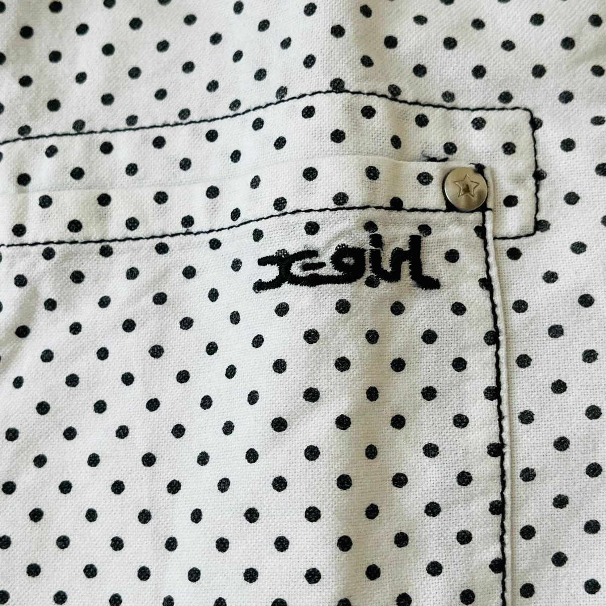 F8832cL X-girl X-girl size 1 (S~M rank ) long sleeve shirt white × black polka dot pattern SHIRT lady's cotton 100% Street 