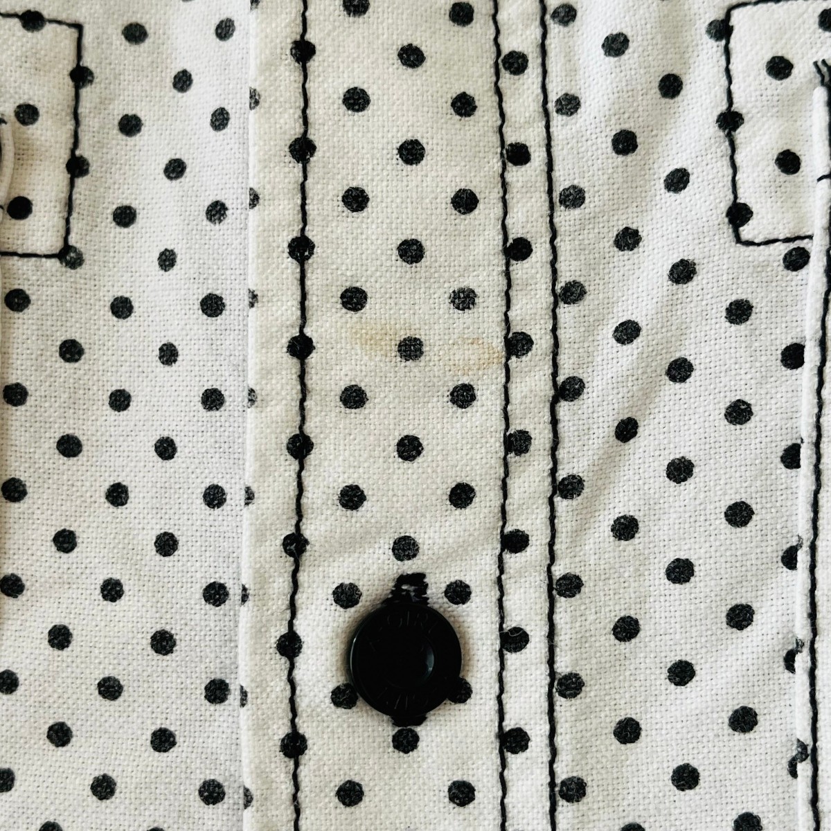 F8832cL X-girl X-girl size 1 (S~M rank ) long sleeve shirt white × black polka dot pattern SHIRT lady's cotton 100% Street 