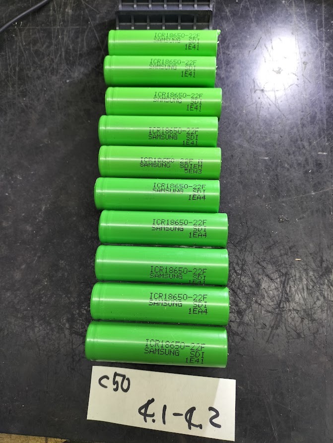 C50　INR18650リチウムイオン　単電池 　10本セット　4.1-4.2V　ジャンク品です！！！_画像1