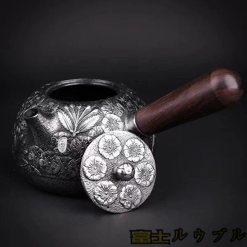 良い品質★ 砂鉄 鉄壺 コーティングなし 手作り鉄 やかんを沸かす お茶の道具 600ML_画像7