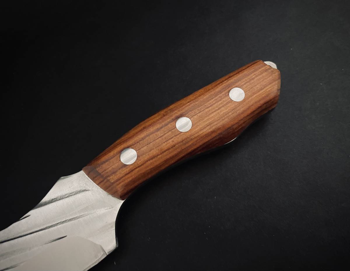 ナイフ　#035　シースナイフ　アウトドア　ブッシュクラフト　縦槌目_画像6