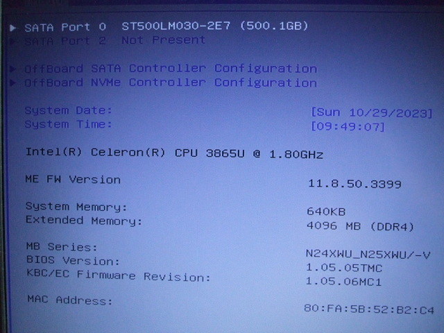 マウスコンピューター MousePro 第7世代 NB-591C / RAM 4GB / HDDなし ジャンク_画像3