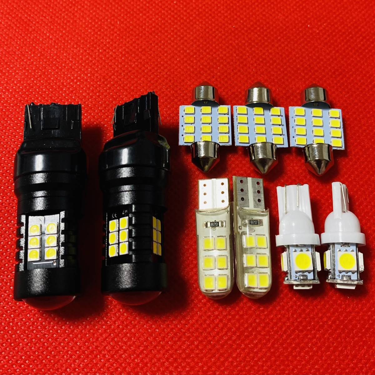 爆光 ゼスト JE1 JE2 ルームランプ バックランプ ポジション球 ナンバー灯 9個セット T10 LED ホワイト ホンダ 純正球交換 送料無料_画像1