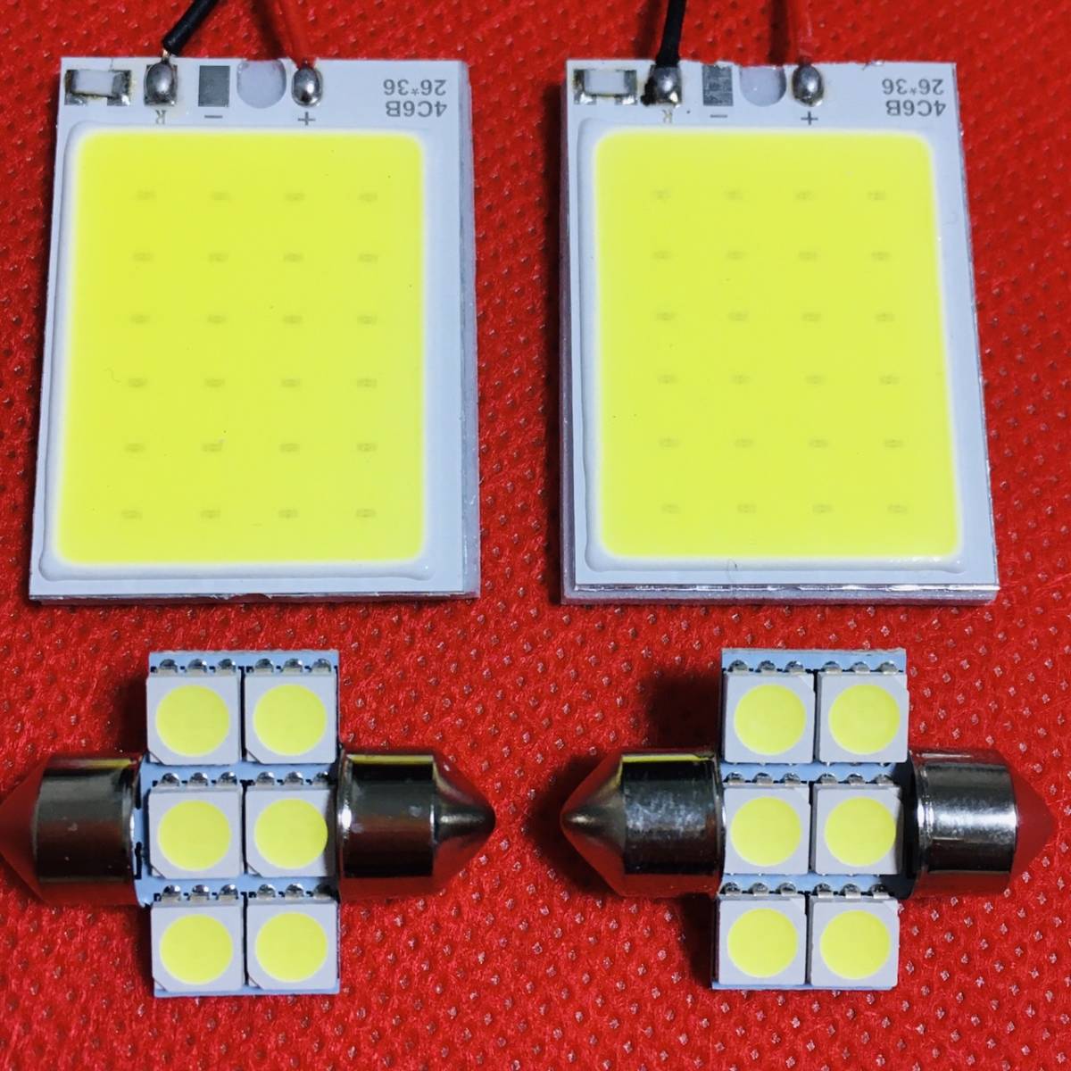 超爆光 HM1/2 バモス T10 LED COB全面発光 パネルタイプ ルームランプ 4個セット ホワイト ホンダ 送料無料