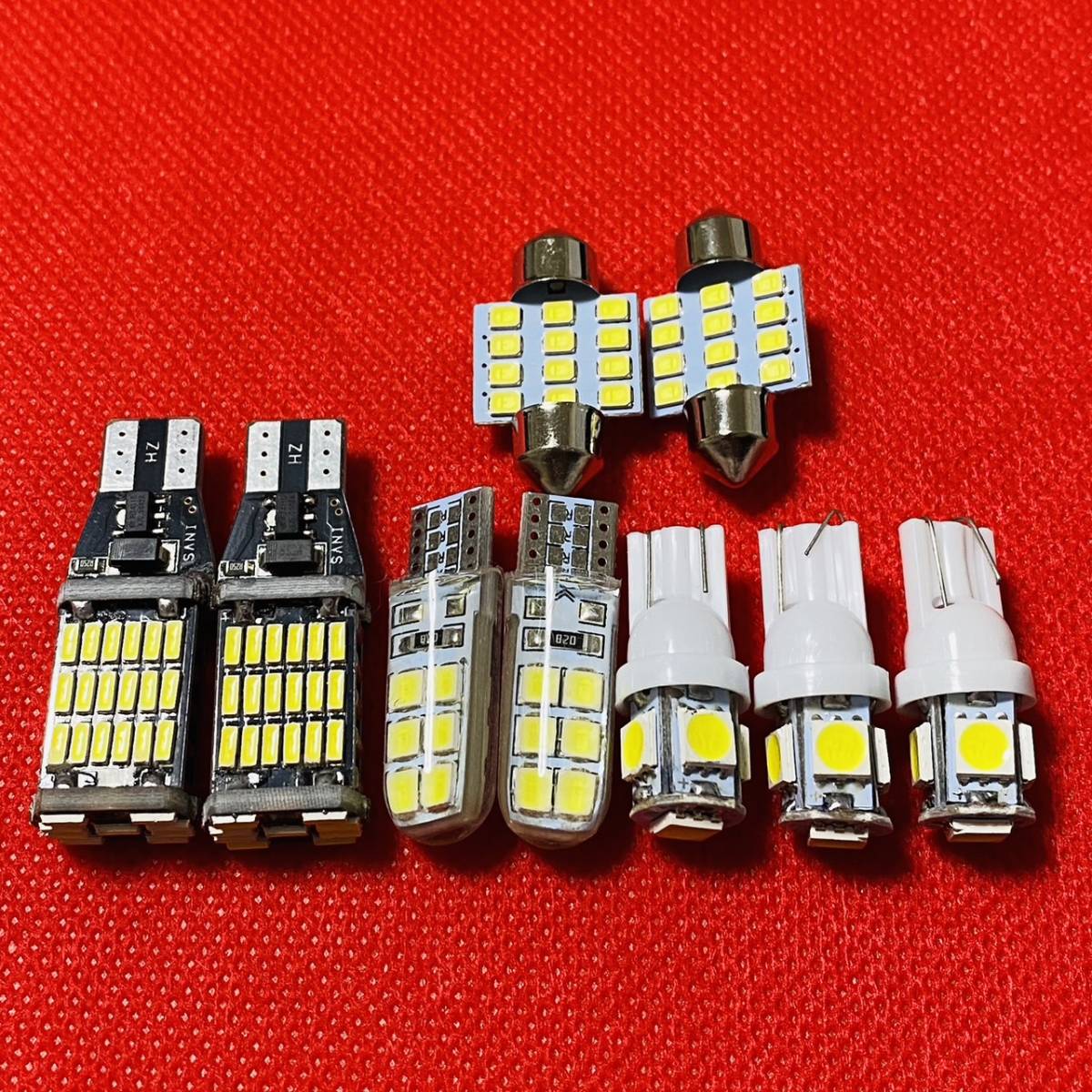 HM3/4 バモスホビオ ルームランプ バックランプ ポジション球 ナンバー灯 9点セット T10 LED ホワイト ホンダ 純正球交換 送料無料_画像1