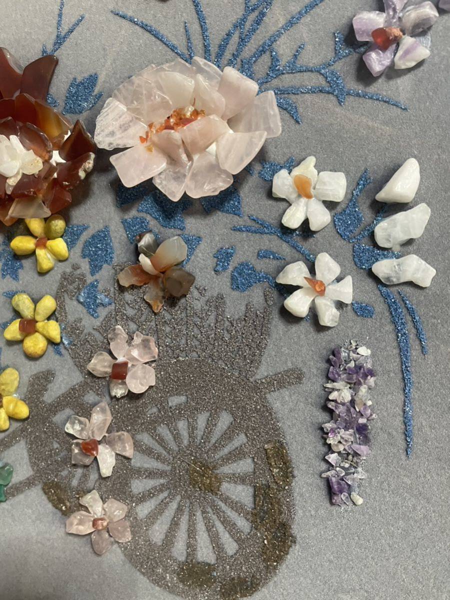 AO0211.3 Stone art handicraft work of art stone skill . stone . flower natural stone flower car picture amount curb. . gem . interior Power Stone antique 