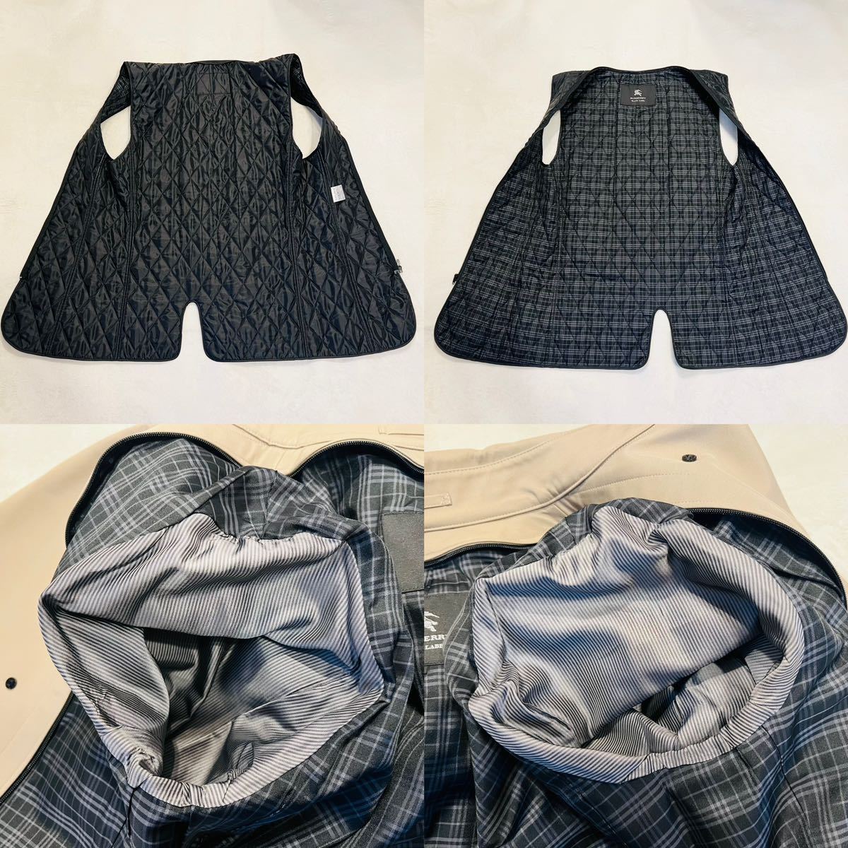 【極美品】BURBERRY BLACK LABEL バーバリーブラックレーベル トレンチコート ライナー、ベルト付き 三陽商会 チェック ベージュ_画像8