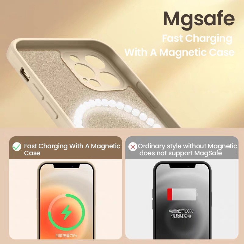 【送料無料】 iPhone 12 Pro Max Magsafeワイヤレス充電対応 リキッドシリコンケース_画像4