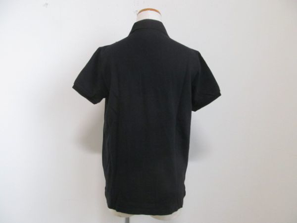 (49942)ユニクロ　UNIQLO　レディース　ポロシャツ　半袖　ブラック　XL　USED_平置き(約)着丈66 身幅48 肩幅39 袖丈20cm