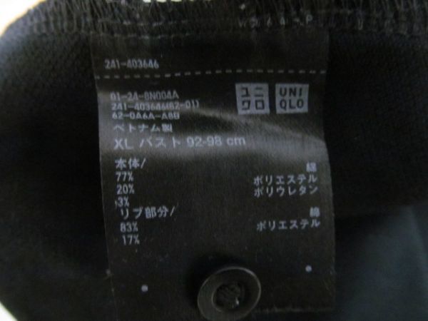(49942)ユニクロ　UNIQLO　レディース　ポロシャツ　半袖　ブラック　XL　USED_カラー　ブラック