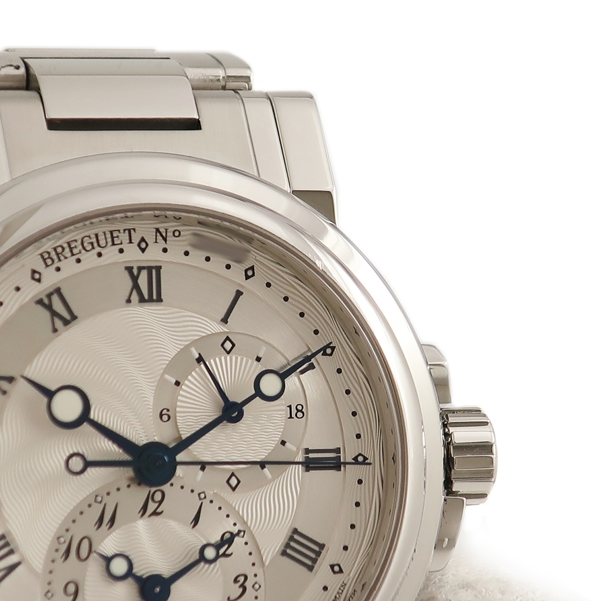 【3年保証】 ブレゲ マリーン GMT 5857ST/12/SZ0 手彫りギヨシェ ローマン コインエッジ 自動巻き メンズ 腕時計_画像4
