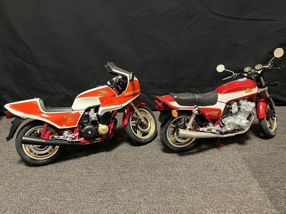 1/6 HONDA CB750-F CB1100R バイク プラモデル 1/12 SUZUKI GSX1100S カタナ など 完成品 ジャンク 10台 まとめ _画像6