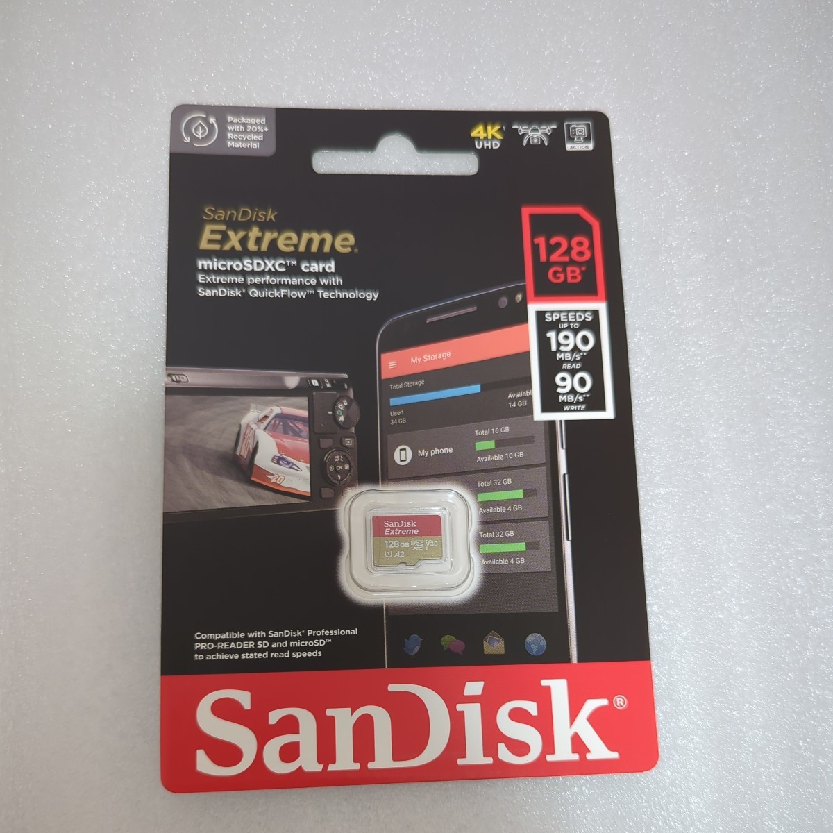 128GB SanDisk サンディスク Extreme マイクロSDカード microSDXC A2 V30　新品未開封 送料無料 匿名配送_画像1