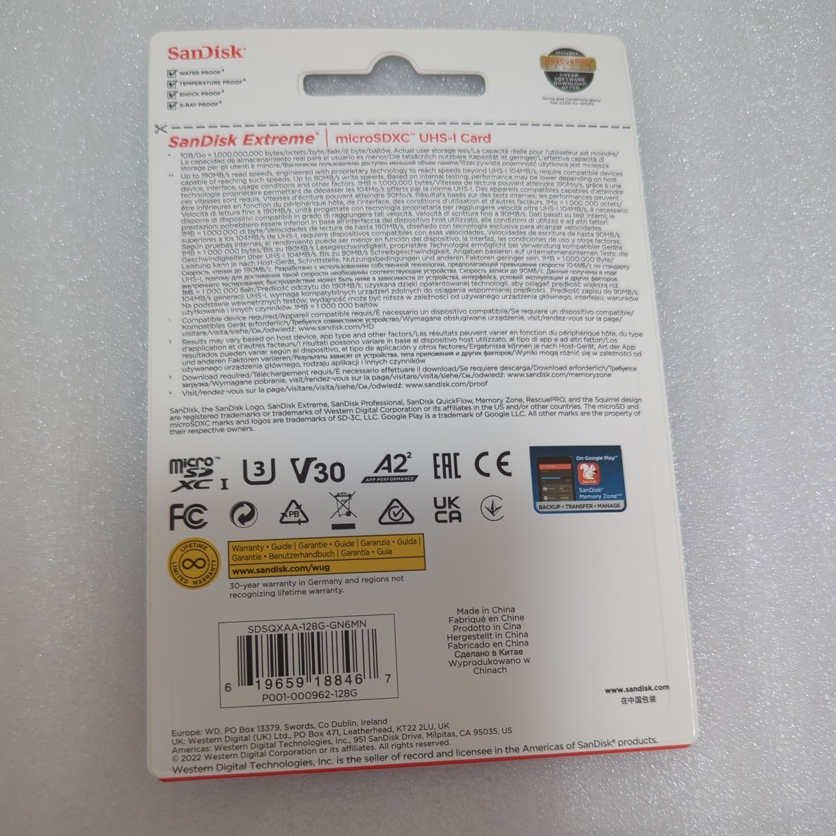 128GB SanDisk サンディスク Extreme マイクロSDカード microSDXC A2 V30　新品未開封 送料無料 匿名配送_画像2