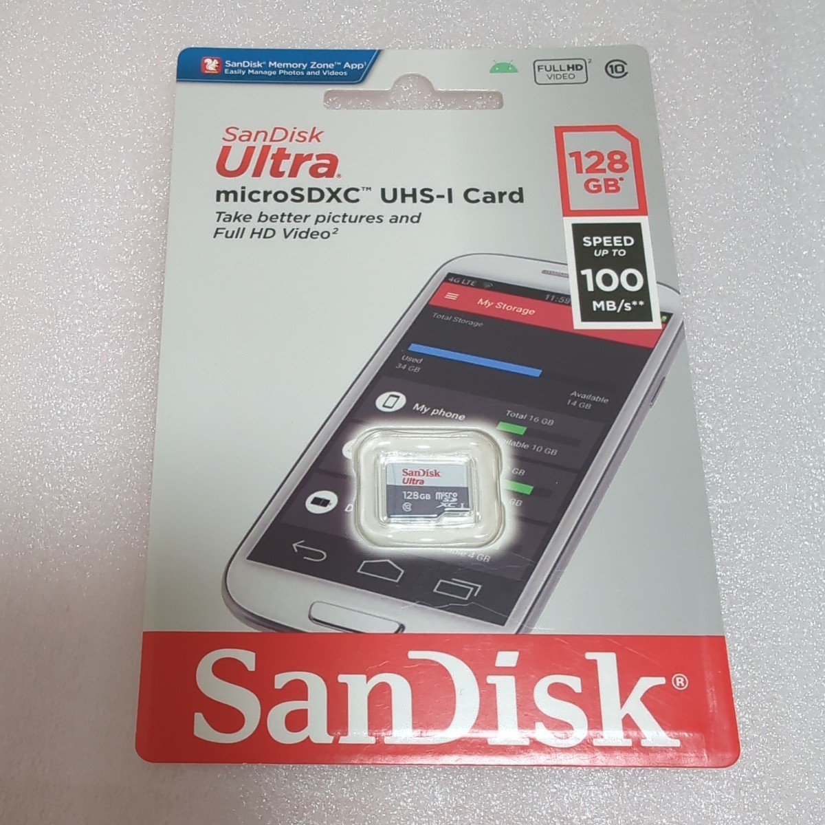 128GB SanDisk サンディスクUltra microSDXC UHS-I Card 100MB/s 新品未開　送料無料　匿名配送　b_画像1