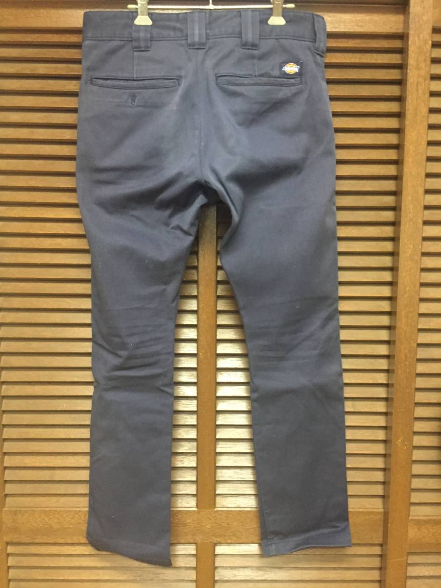 Dickies TCストレッチ ナローパンツ 紺色 ３２ USED ディッキーズ ジャンク_画像2