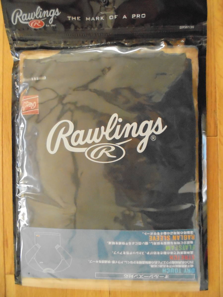 新品 日本製 ローリングス Rawlings アシックス BRD839 野球 アンダーシャツ ジュニア 長袖 150 ブラック ストレッチ ドライ_画像2
