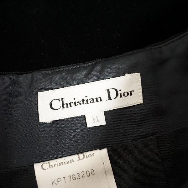 #wnc クリスチャンディオール ChristianDior スカート 11 黒 ベロア調 レディース [803138]_画像5
