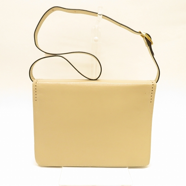 #anb イヴサンローラン Yves Saint Laurent ショルダーバッグ ベージュ系 リザード型押し レザー ヴィンテージ 保存袋 レディース [825895]_画像3